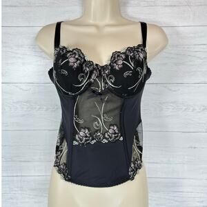 VTG Donna L'oren Y2K black lace corset 34C whimsygoth coquette grunge witchy emo